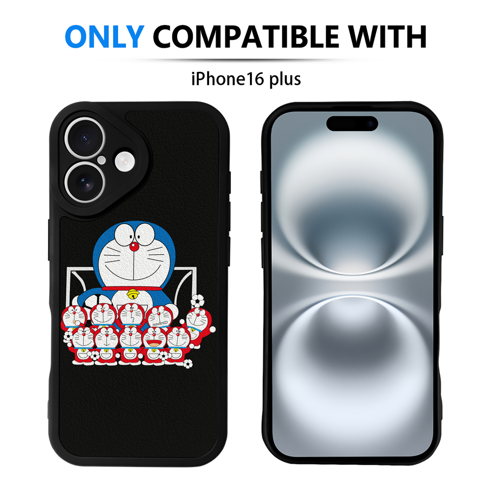 （画像用） ドラえもん Doraemon 【iPhone 16シリーズ対応】シリコンスマホケース（レザー調） 材質：シリコン